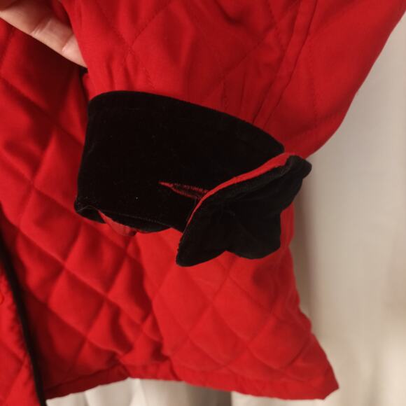 Women's Quilted Velvet Trimmed Coat  M Insulated Gorpcore Utility BarnJacket - Picture 4 of 8